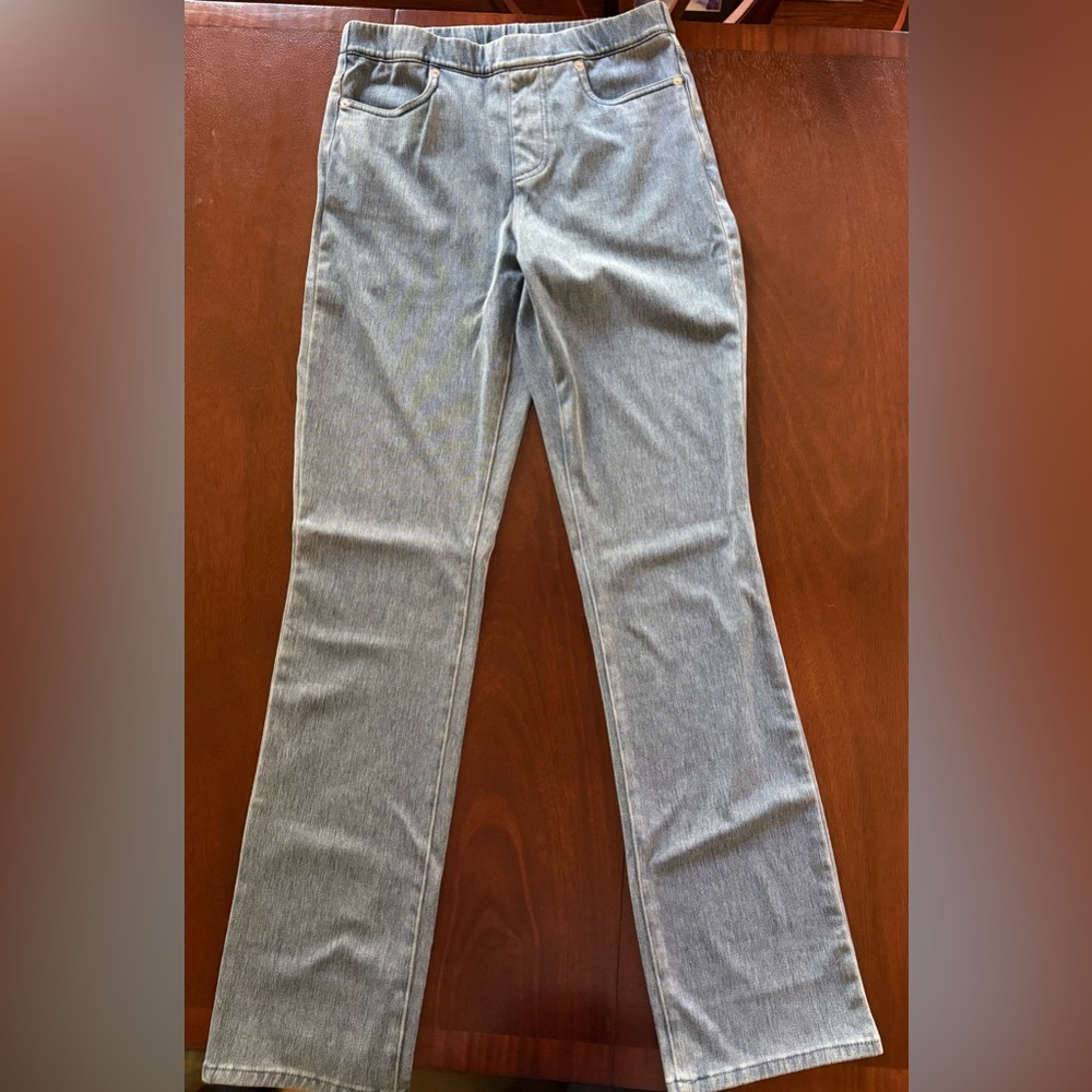 Lands’ End Women’s Sea Blue Starfish Medium Rise Denim Straight Leg Jeans